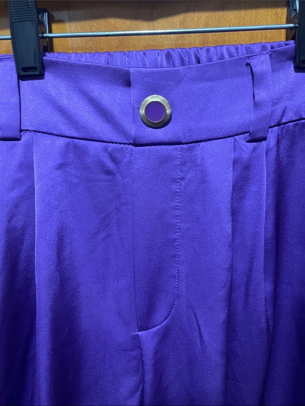 TulleA Purple Satin High Waisted Wide-Leg Pants - Picture 4 of 5